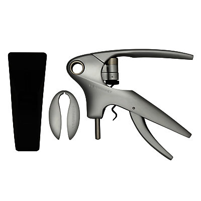 Le Creuset Wine Accessories LM350 Trigger Lever Corkscrew and Stand, Satin Silver Le Creuset Wine Accessories LM350 Trigger Lever Corkscrew and Stand, Satin Silver